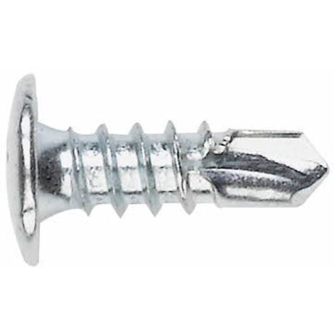 Vis autoperceuse filetées à tôle et PVC - Tête type rivet - Empreinte PH - Zinguée 3,5 x 13 - Boite de 500