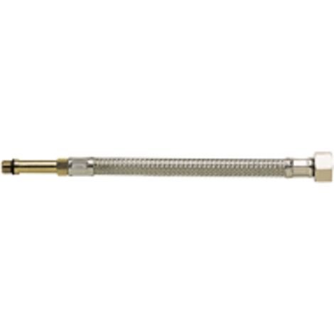 Flexibile intrecciato in acciaio inox M10X1 - F 300mm STANDARD - Passaggio del tubo Ø8mm con guarnizione 12x17 - Corto