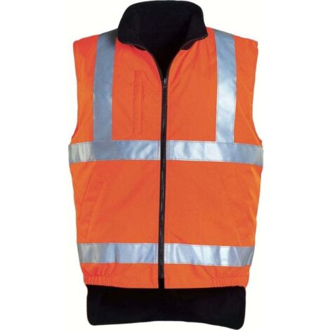 Gilet da lavoro in pile senza maniche ad alta visibilità HI-WAY - Arancione Fluo 2XL - 56/58 (1/2)