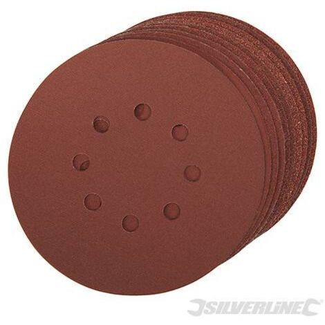 Silverline Dischi perforati a fissaggio strappo 150 mm 10pz Grana 60