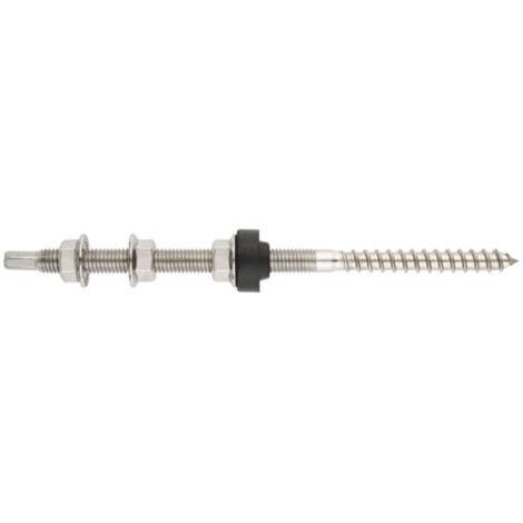 Vite a doppio filetto per il fissaggio delle strutture dei pannelli solari alle sottostrutture in legno - Acciaio Inox A2 10x200 - Confezione da 10