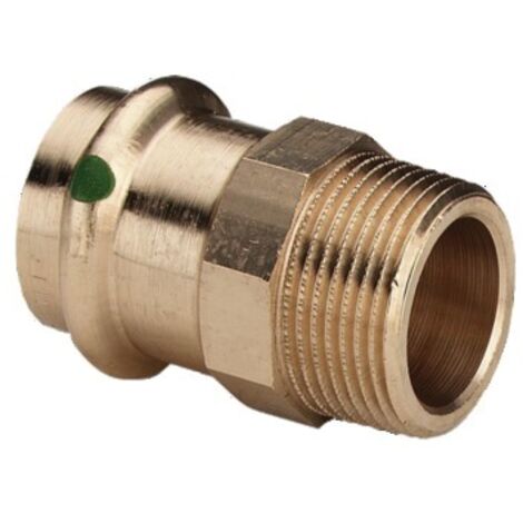 Raccordo dritto in ottone a crimpare Femmina - Maschio fisso a vite 15x21 - 12