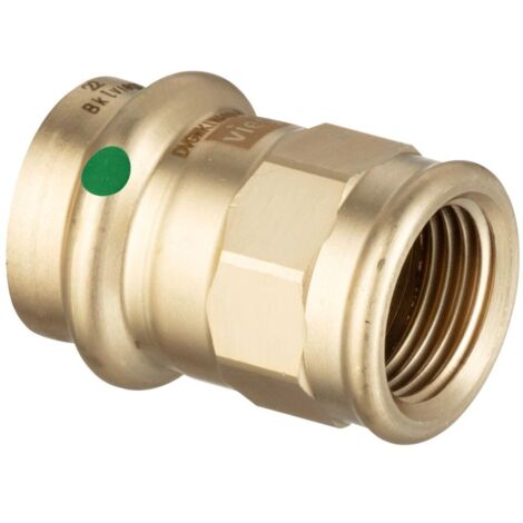 Manicotto Sanpress F 22x1" F con SC‑Contur, bronzo, estremità a pressare femmina, filettatura Rp 298128
