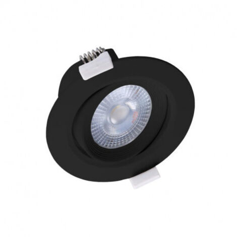 Spot LED incassabile inclinabile CARAT ECO IP20 Nero - Ø90 x 43,5mm Ø75mm - 3000K Bianco caldo - 5W - 370 Lm