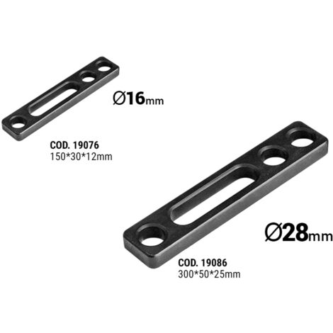 Posizionatore per tavolo da saldatura con angolare e battute - TF 150X30X12 mm - Ø16mm