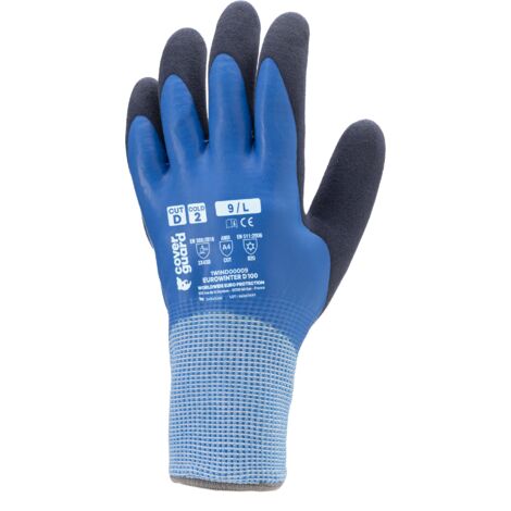 Guanti Da Lavoro Jah 5080 In Nylon Con Gommini PVC - 12 Paia, Taglia 8, Blu, Antiscivolo