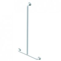 Barra di supporto in acciaio inox rivestita in epoxy con supporto doccetta bianco 600x1200mm D32mm