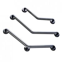 Barra di appoggio angolata Ø32 - Inox - 2 punti di fissaggio 400x400mm lunga 400x400mm