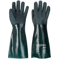 Guanti in PVC 45cm doppia immersione Verde XL - Taglia 10
