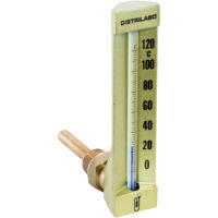 Termometro industriale a squadra - 15x21 - Grande modello 150mm Sonda lunga 100mm - da 0 a 120°C
