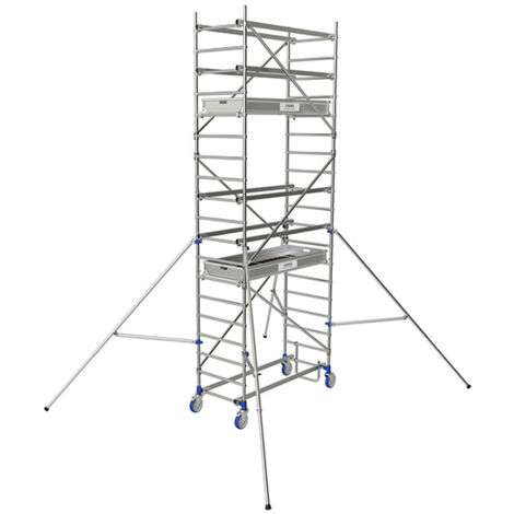 TUBESCA-Comabi - Échafaudage roulant aluminium Cross – Longueur 1,80m - Hauteur de plateau 3,85m