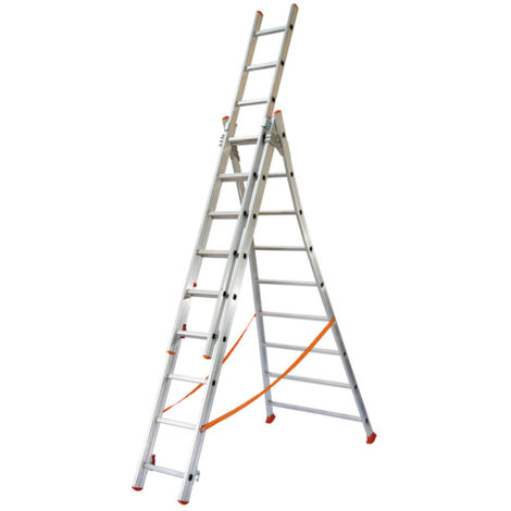 Echelle transformable 3x7 barreaux - Longueur déployée 4,26m - Sol plat ou escalier - ATL200-3
