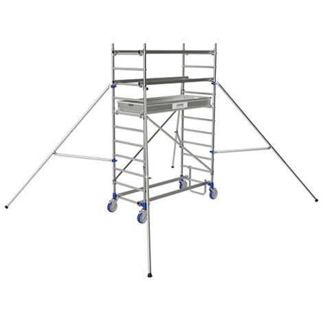 Tubesca Comabi – Échafaudage roulant aluminium Cross – Longueur 1,80m – Hauteur de travail 2,85m – Charge maximale 200kg/m² – Normes EN 1004-1