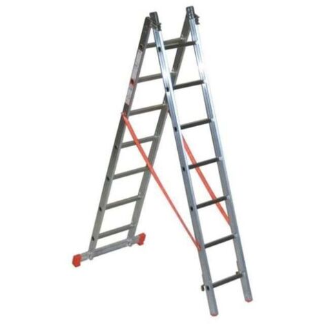 FACAL - Échelle transformable aluminium 2 plans Génia – Longueur 3 à 6 m - Longueur déployée 3,82 m
