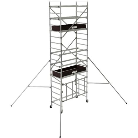 Tubesca Comabi – Échafaudage pliant RUNNER 3,6m – Aluminium – Hauteur de travail 5,60m – Charge maximale 200kg/m² – Surface utile 148x58cm – 22408541