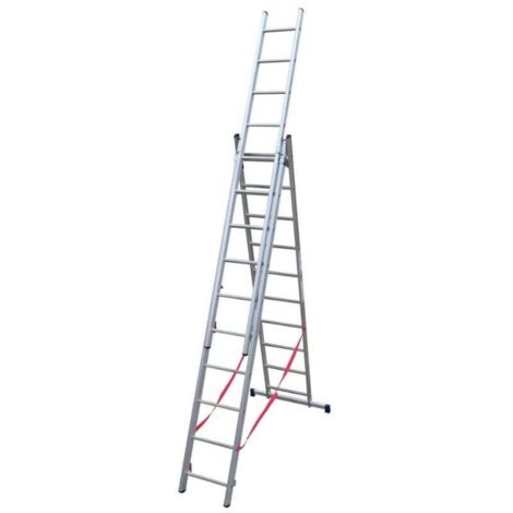 Facal – Échelle transformable aluminium 3 plans – Longueur ajustable 4 à 8 m – Longueur déployée 6,22 m – Charge maximale 150 kg – Norme EN131