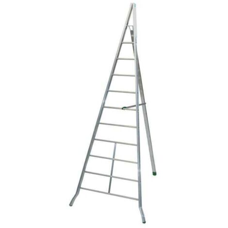 Facal – Échelle fruitière en aluminium 3 pieds – Longueur 3,5 m – Marches antidérapantes – Béquille réglable pour terrains accidentés