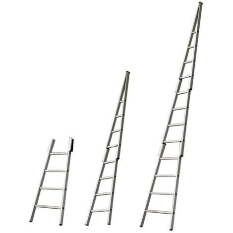 Tubesca Comabi – Échelle vitrier 3 plans aluminium – Hauteur déployée 3,92m – Barreaux antidérapants 30x30mm – Bases évasées 710mm