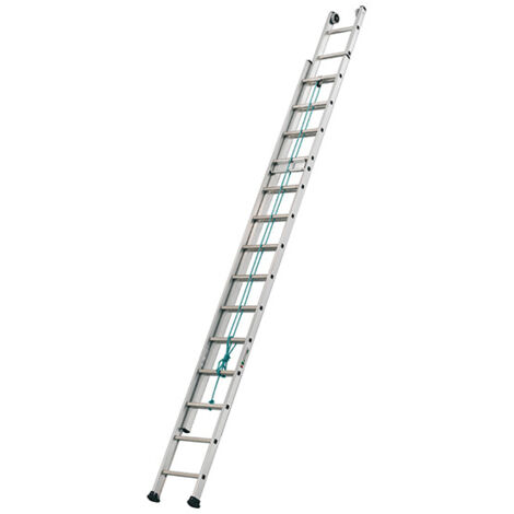 Tubesca Comabi – Échelle coulissante à corde 2 plans aluminium – Longueur déployée 8,57 m – Charge maximale 3 personnes – Norme spécifique pour pompiers (1/3)