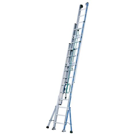 Échelles à coulisse à corde 3 plans Platinium 500 Agrip, 3x18 échelons, hauteur de travail maxi 12,14 m - TUBESCA