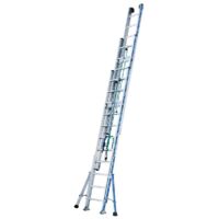 Tubesca Comabi – Échelle coulissante à corde 3 plans – Aluminium Platinium 500 – Longueur déployée 11,24 m – Charge maximale 150 kg – Pour chantiers humides