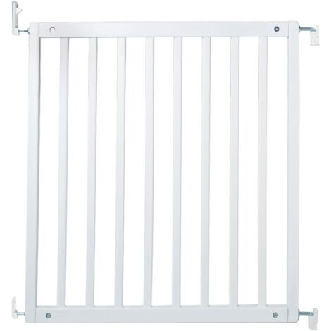 Safetots Simply Secure Wooden Gate, 72cm - 79cm, White, Wooden Stair Gate, Screw Fit Baby Gate, Safety Barrier