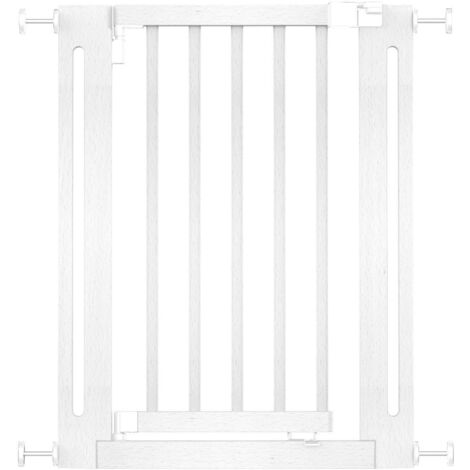 Safetots Wooden Elegance Gate, White, 63cm - 71cm, Pressure Fit Safety Gate, Baby Gate for Stairs and Doors, Easy Installation