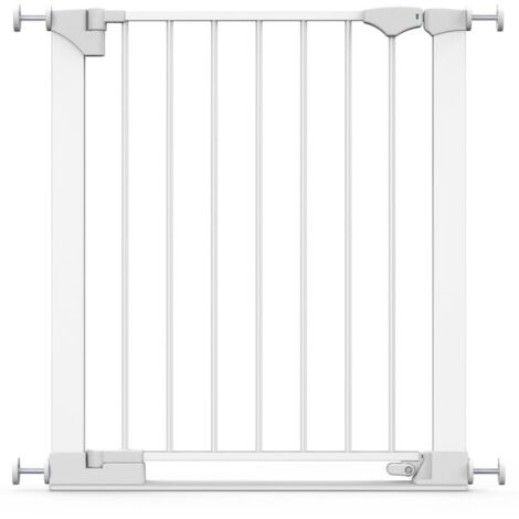 Safetots SafeStep Gate, White, 68cm - 75cm, Extra Low Walkthrough, Pressure Fit Safety Gate, Baby Gate for Stairs and Doors