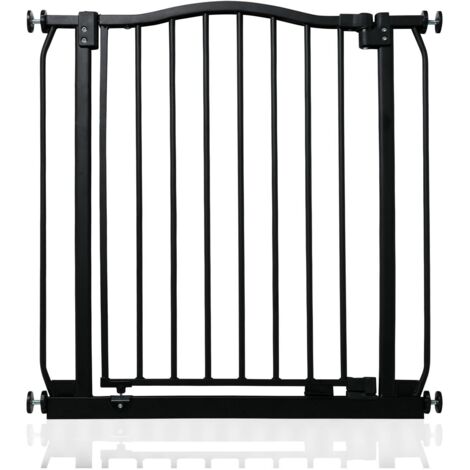 Safetots Curved Top Safety Gate, 71cm - 80cm, Matt Black, Pressure Fit Stair Gate