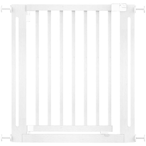 Safetots Wooden Elegance Gate, White, 79cm - 87cm, Pressure Fit Safety Gate, 57cm Extra Wide Doorway, Easy Installation