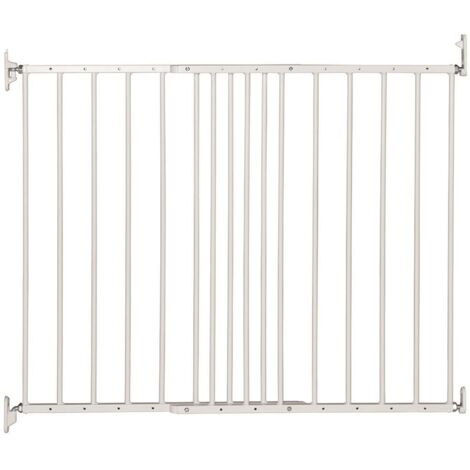 Safetots Extending Metal Screw Fit Baby Stair Gate, White, 62.5cm - 106.8cm, Safety Gate for Toddler, Safety Barrier for Baby