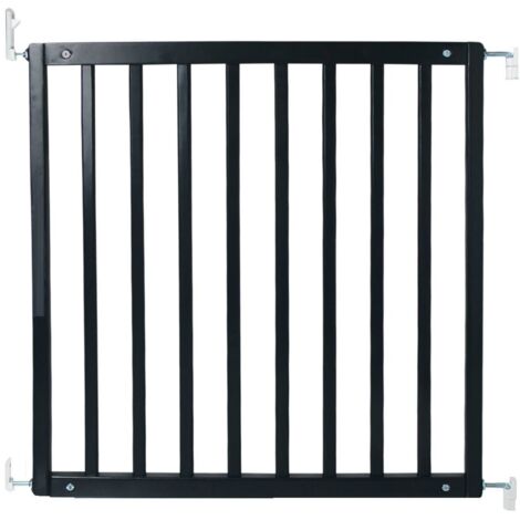 Safetots Simply Secure Wooden Gate, 72cm - 79cm, Black, Wooden Stair Gate, Screw Fit Baby Gate, Safety Barrier