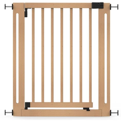 Safetots Wooden Elegance Gate, Natural, 79cm - 87cm, Pressure Fit Safety Gate, 57cm Extra Wide Doorway, Easy Installation