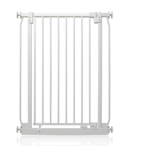 Safetots Extra Tall Elite Safety Gate, 71cm - 80cm, Matt White, Extra Tall 96.8cm in Height, Pressure Fit Stair Gate