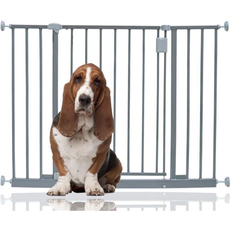 Bettacare Extra Wide Hallway Dog Gate, 97cm - 103cm, Grey, Pressure Fit Pet Gate, Puppy Safety Barrier