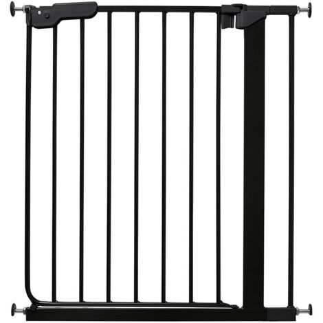 Safetots Super Narrow Baby Gate, 66.5cm - 74cm, Black, Child Safety Barrier, Pressure Fit Stair Gate
