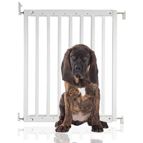 Bettacare Chunky Wooden Screw Fit Dog Gate, 63.5cm - 105.5cm, White, Wooden Dog Gate Gate, Screw Fit Pet Stair Gate, Puppy Gate