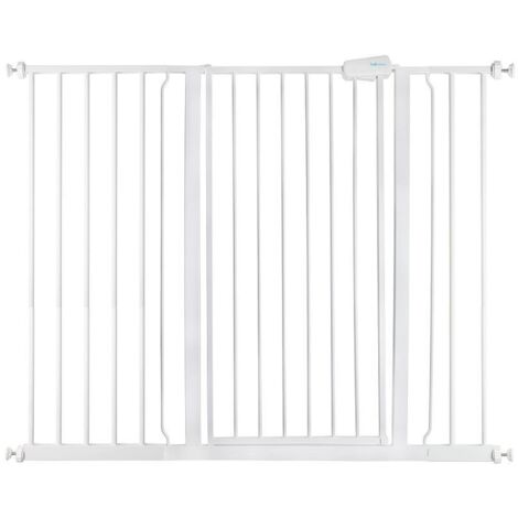 Safetots Extra Tall Metal Safety Gate Pressure Fit, 120.3cm - 127.9cm, White, 104cm in Height, Extra Tall Baby Gate