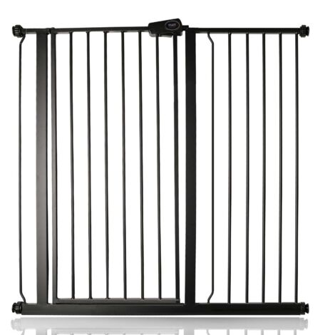 Bettacare Child and Pet Gate, 107.4cm - -115cm, Matt Black, Extra Tall Gate 104cm in Height, Pressure Fit Stair Gate