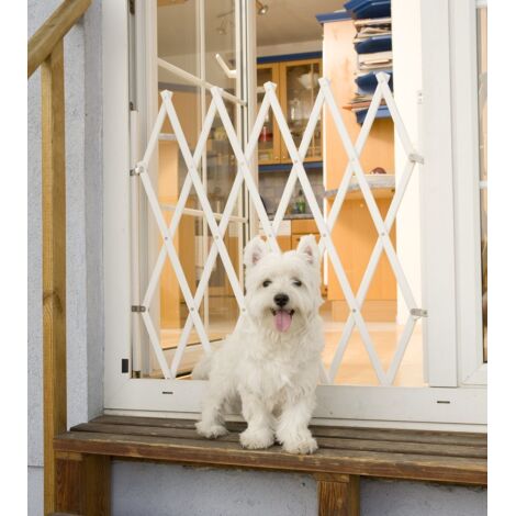 Bettacare Expandable Pet Barrier, 60cm - 108cm, White, Wooden, Retractable Dog Safety Gate, Barrier for Puppy and Dog