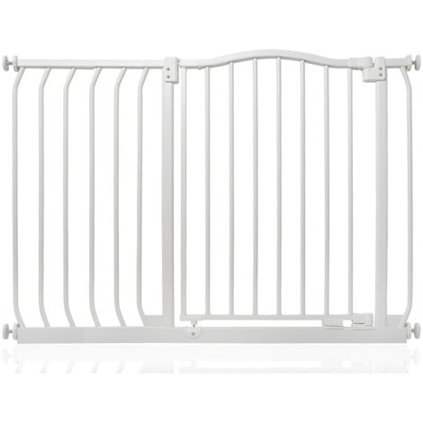 Safetots Curved Top Safety Gate, 98cm - 107cm, Matt White, Pressure Fit Stair Gate