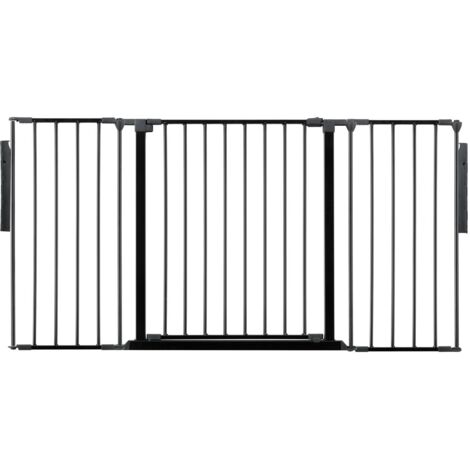 Safetots Premium Multi Panel Room Divider, up to 148cm Wide, Black, 70cm Tall, Flexible Barrier with Door for Baby and Toddler (1/5)