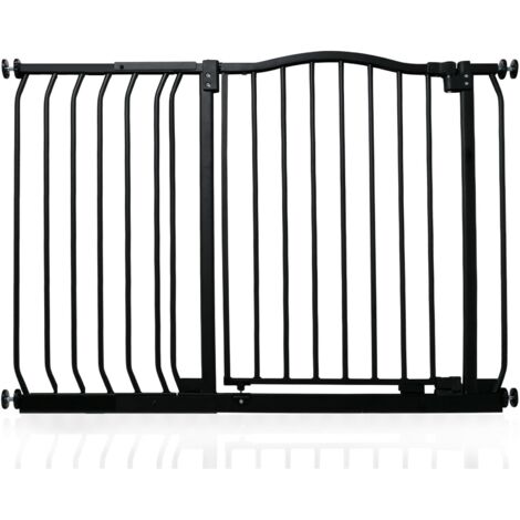 Safetots Curved Top Safety Gate, 107cm - 116cm, Matt Black, Pressure Fit Stair Gate