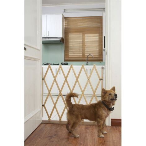 Bettacare Expandable Pet Barrier, 60cm - 108cm, Natural, Wood, Retractable Dog Safety Gate, Barrier for Puppy and Dog