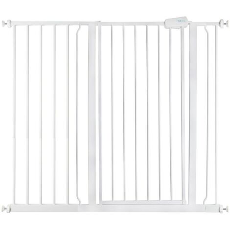 Safetots Extra Tall Metal Safety Gate Pressure Fit, 113.8cm - 121.4cm, White, 104cm in Height, Extra Tall Baby Gate