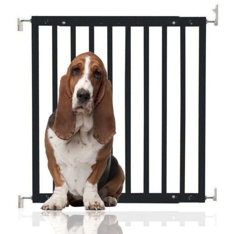 Bettacare Chunky Wooden Screw Fit Dog Gate, 63.5cm - 105.5cm, Black, Wooden Dog Gate Gate, Screw Fit Pet Stair Gate, Puppy Gate