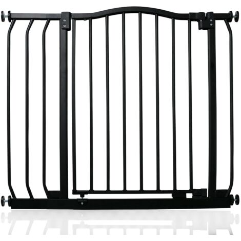 Safetots Curved Top Safety Gate, 80cm - 89cm, Matt Black, Pressure Fit Stair Gate