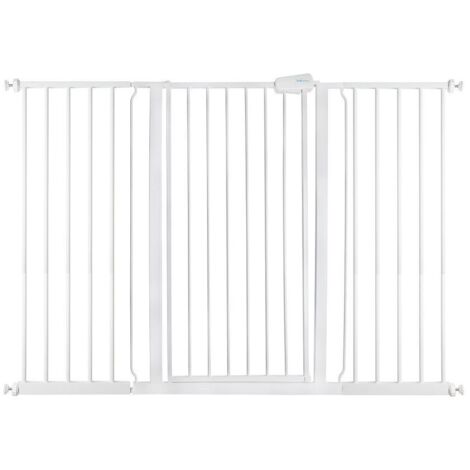 Safetots Extra Tall Metal Safety Gate Pressure Fit, 139.8cm - 147.4cm, White, 104cm in Height, Extra Tall Baby Gate