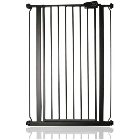 Safetots Extra Tall Metal Safety Gate Pressure Fit, 75cm - 82.6cm, Matt Black, 104cm in Height, Extra Tall Baby Gate