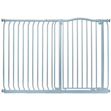 Safetots Extra Tall Curved Top Safety Gate, 134cm - 143cm, Matt Grey, Extra Tall 100cm in Height, Pressure Fit Stair Gate